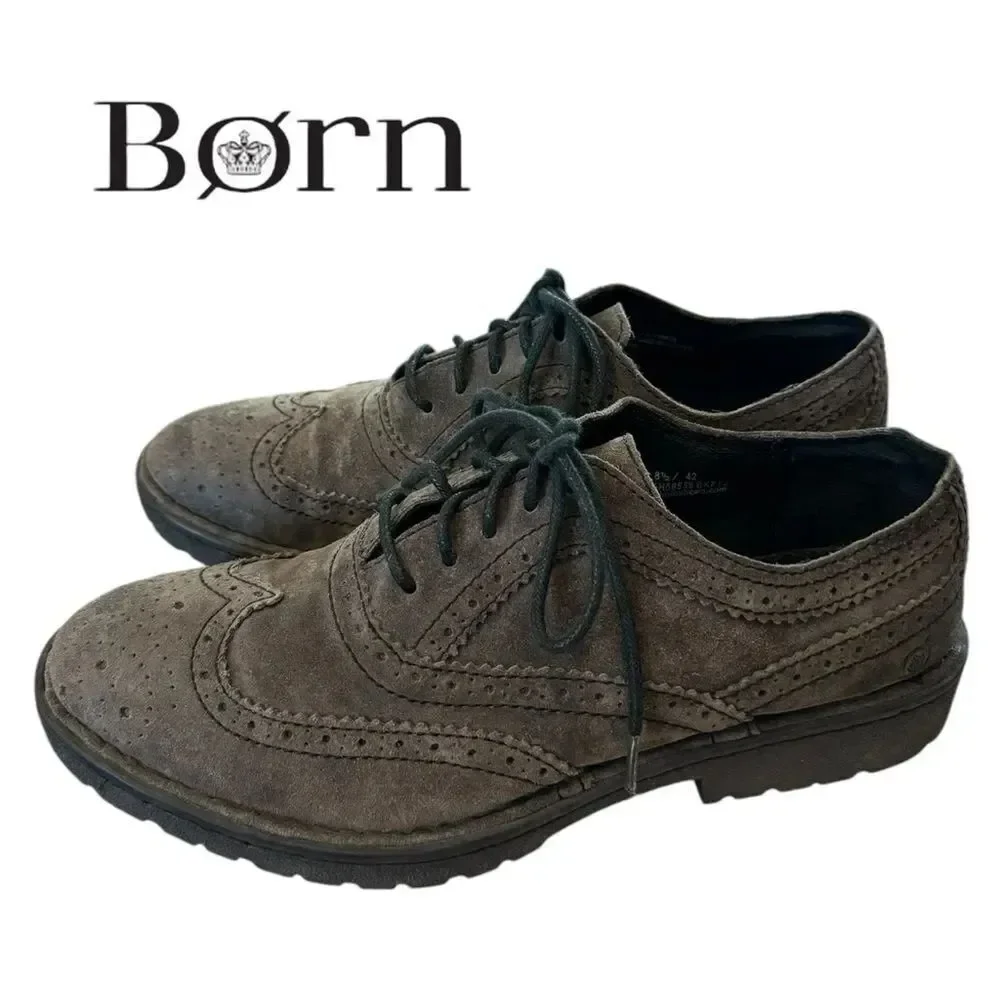 BORN Men's Suede Leather Oxford Dress Shoes 8.5